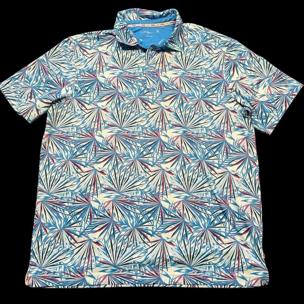 Walter Hagen Polo Shirt Mens Large Blue Majors 11 Performance Golf Short Sleeve